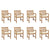 Garden Chairs 8 pcs with Cream Cushions Solid Teak Wood