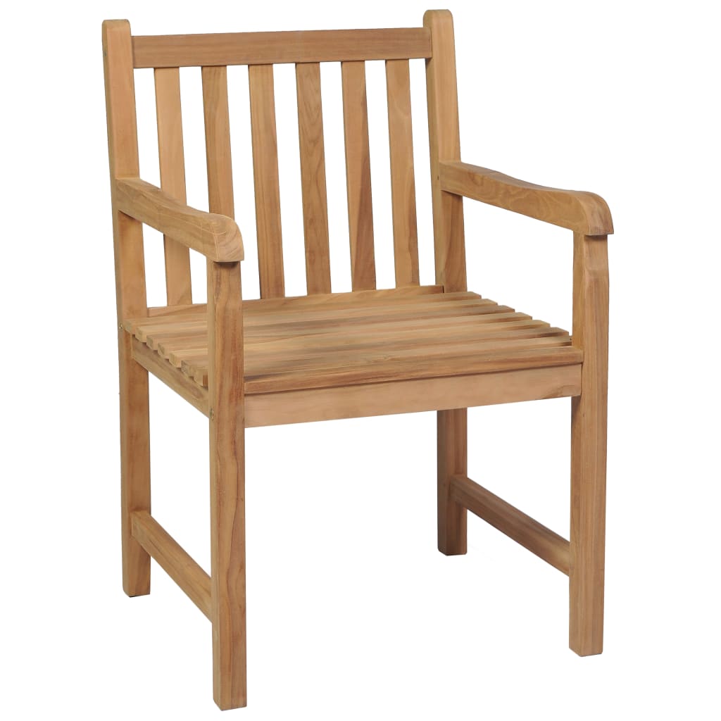 Garden Chairs 8 pcs with Cream Cushions Solid Teak Wood