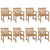 Garden Chairs 8 pcs with Cream White Cushions Solid Teak Wood