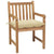 Garden Chairs 8 pcs with Cream White Cushions Solid Teak Wood