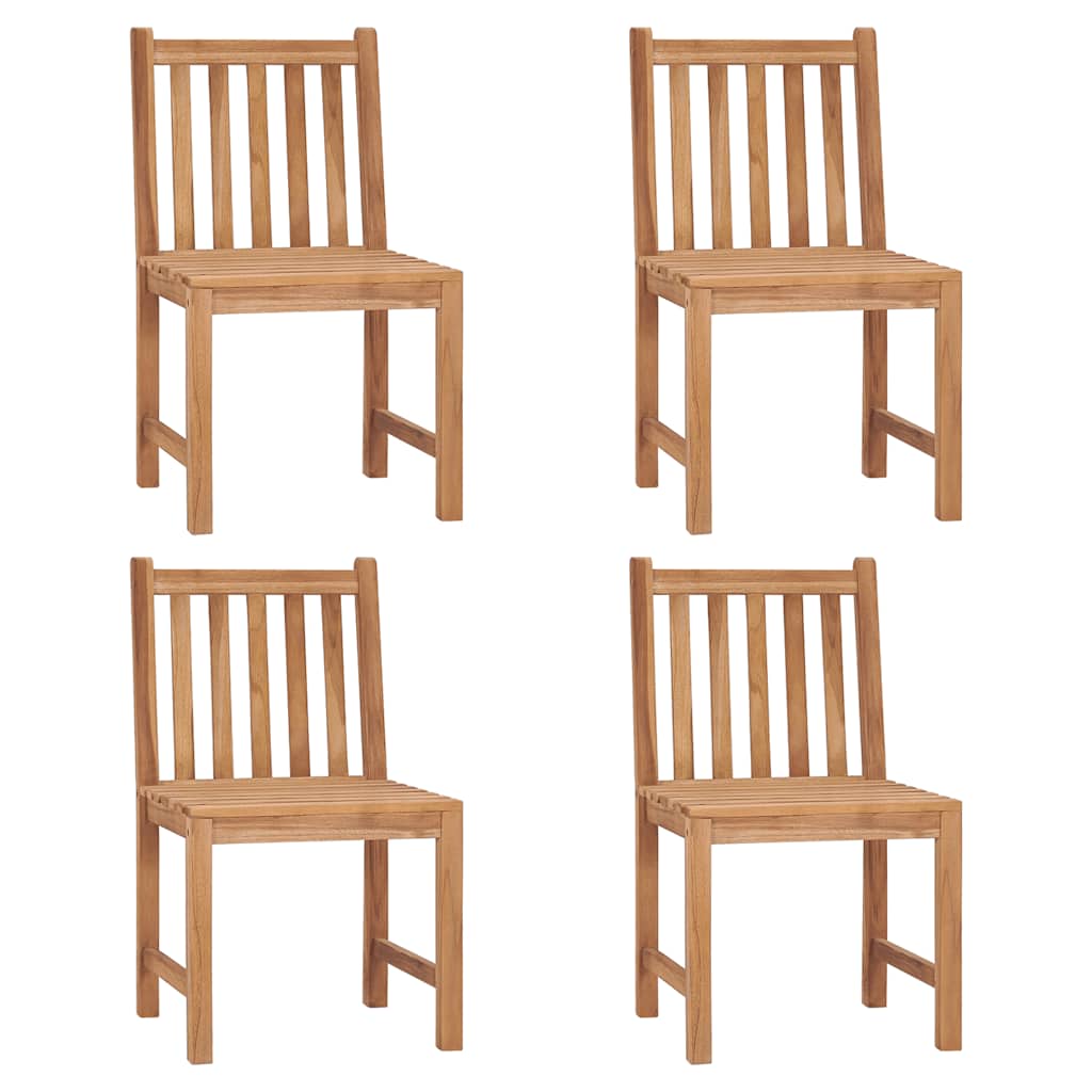 Garden Chairs 4 pcs with Cushions Solid Teak Wood