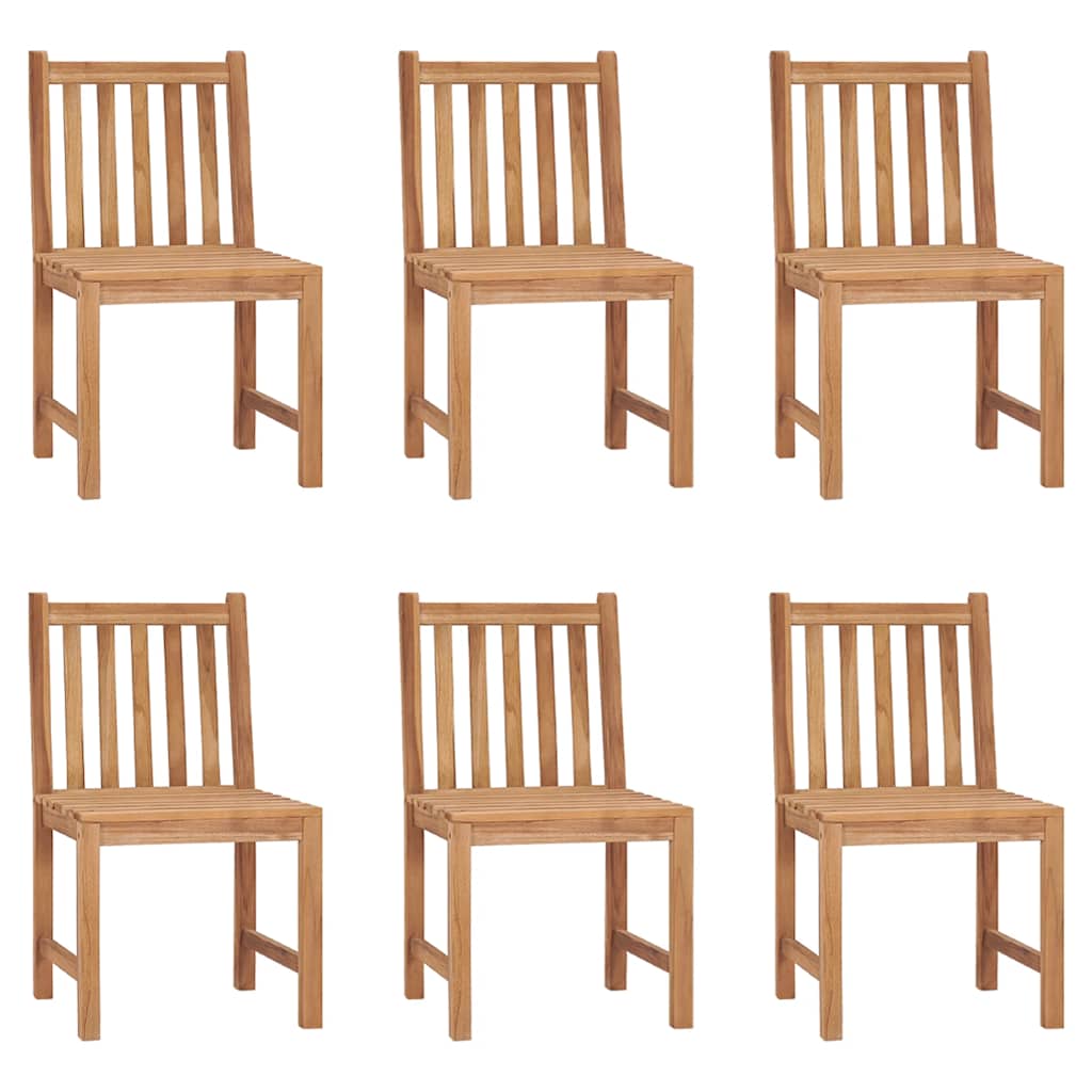 Garden Chairs 6 pcs with Cushions Solid Teak Wood