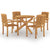 5 Piece Garden Dining Set Solid Wood Teak