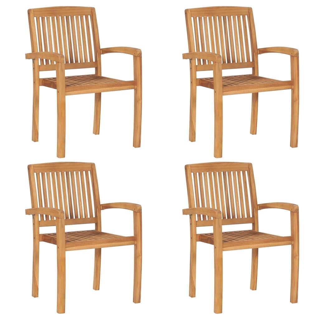 5 Piece Garden Dining Set Solid Wood Teak