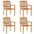 5 Piece Garden Dining Set Solid Wood Teak