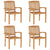 Stacking Garden Chairs 4 pcs Solid Teak Wood