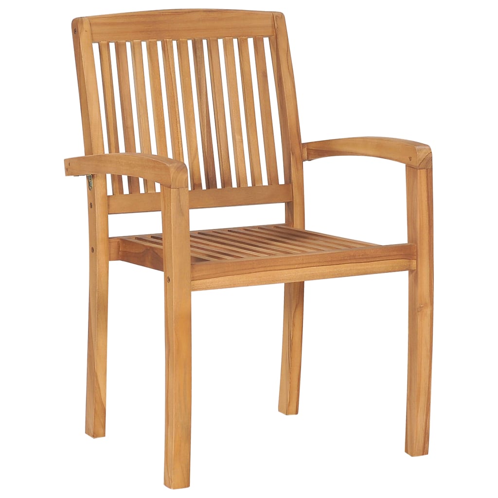 Stacking Garden Chairs 6 pcs Solid Teak Wood