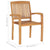 Stacking Garden Chairs with Cushions 4 pcs Solid Teak Wood