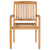 Stacking Garden Chairs with Cushions 4 pcs Solid Teak Wood