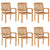 Stacking Garden Chairs with Cushions 6 pcs Solid Teak Wood