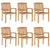 Stacking Garden Chairs with Cushions 6 pcs Solid Teak Wood