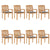 Stacking Garden Chairs with Cushions 8 pcs Solid Teak Wood