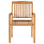 Stacking Garden Chairs with Cushions 4 pcs Solid Teak Wood