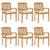 Stacking Garden Chairs with Cushions 6 pcs Solid Teak Wood