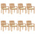 Stacking Garden Chairs with Cushions 8 pcs Solid Teak Wood