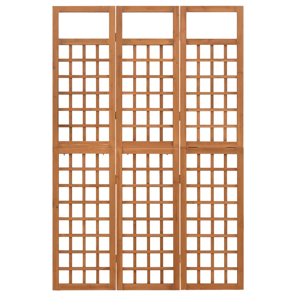 3-Panel Room Divider/Trellis Solid Fir Wood 121x180.5 cm
