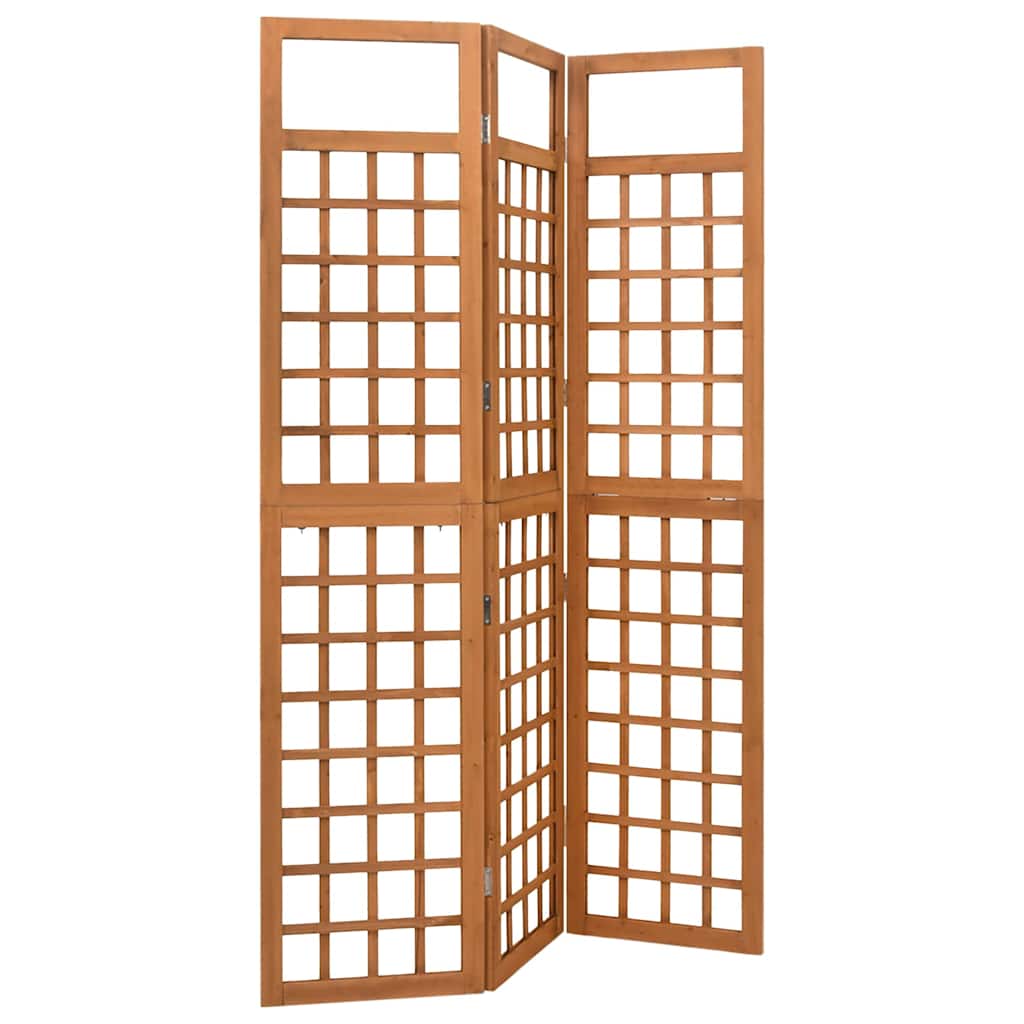 3-Panel Room Divider/Trellis Solid Fir Wood 121x180.5 cm