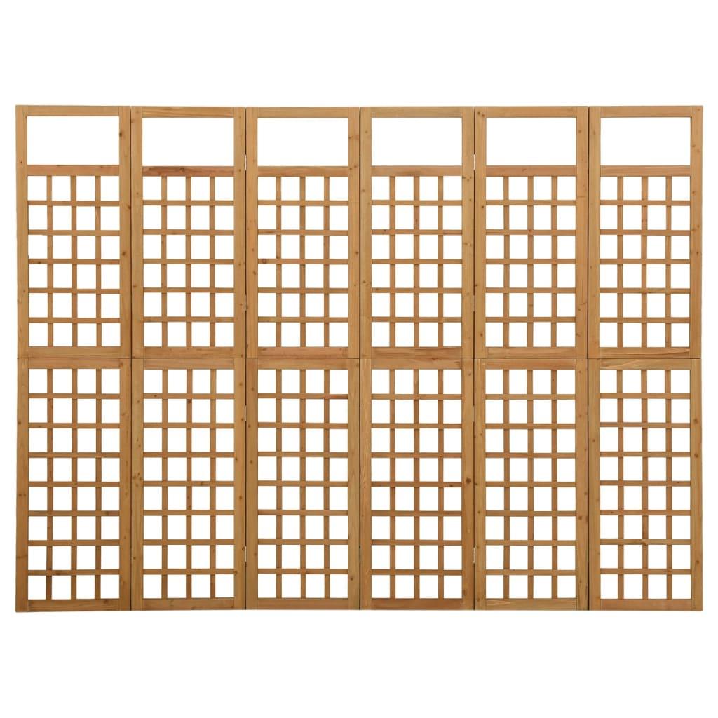 6-Panel Room Divider/Trellis Solid Fir Wood 242.5x180 cm