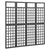 4-Panel Room Divider/Trellis Solid Fir Wood Black 161x180 cm