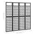 4-Panel Room Divider/Trellis Solid Fir Wood Black 161x180 cm