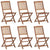 Folding Outdoor Chairs 6 pcs Solid Acacia Wood