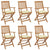 Folding Garden Chairs 6 pcs with Cushions Solid Acacia Wood