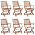 Folding Garden Chairs 6 pcs with Cushions Solid Acacia Wood