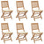 Folding Garden Chairs 6 pcs with Cushions Solid Acacia Wood