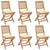 Folding Garden Chairs 6 pcs with Cushions Solid Acacia Wood