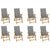 Folding Garden Chairs with Cushions 8 pcs Solid Wood Acacia