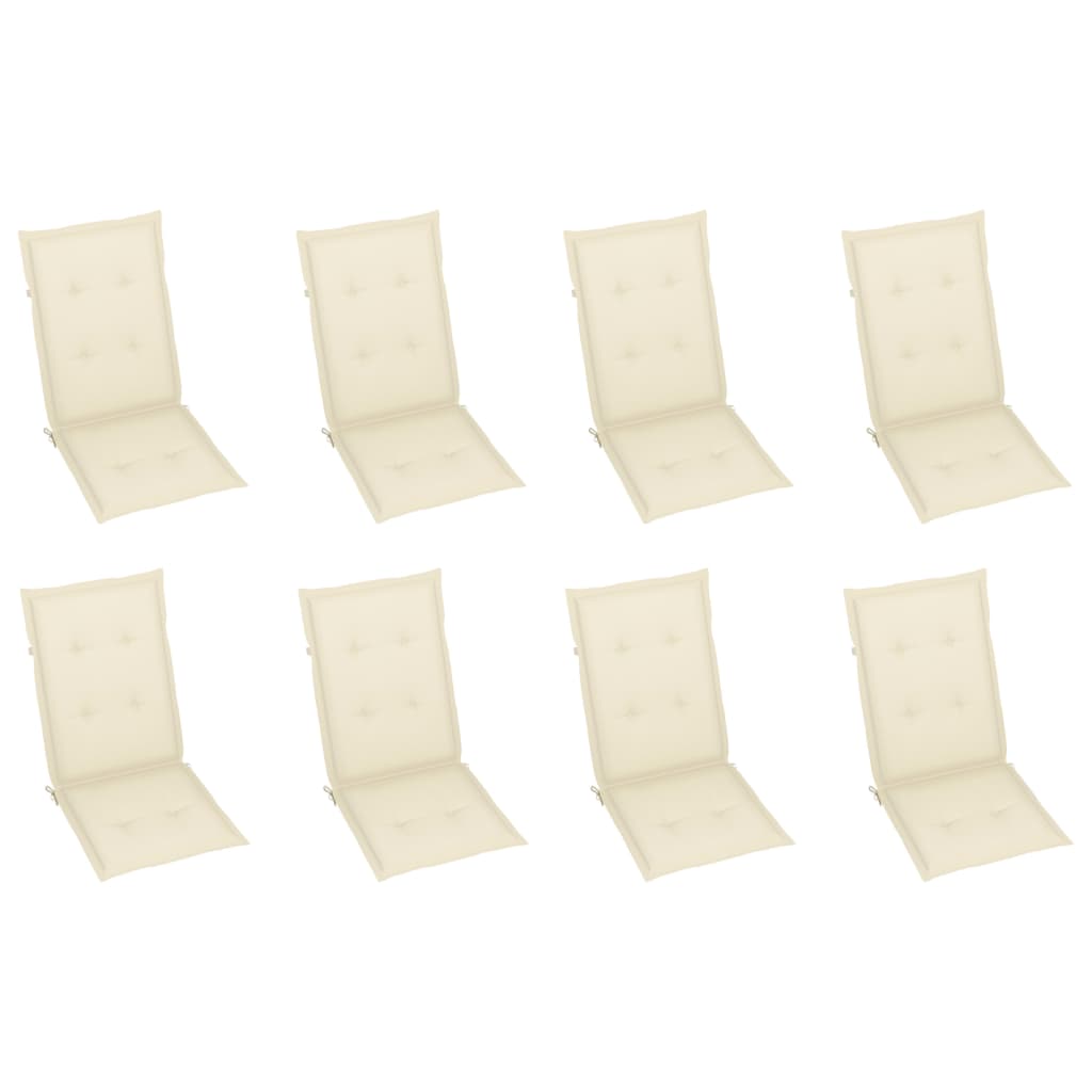 Folding Garden Chairs with Cushions 8 pcs Solid Wood Acacia