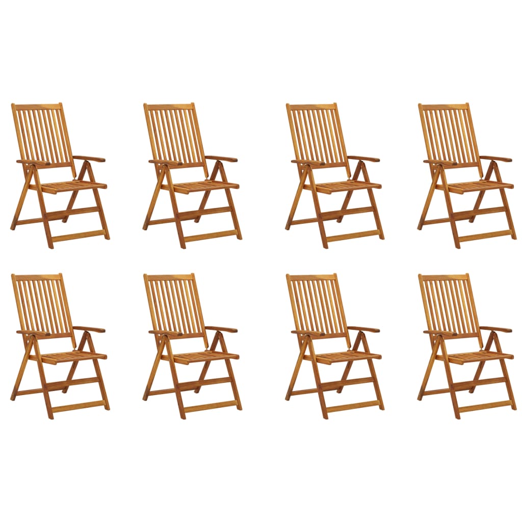 Folding Garden Chairs with Cushions 8 pcs Solid Wood Acacia