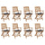 Folding Outdoor Chairs with Cushions 8 pcs Solid Wood Acacia