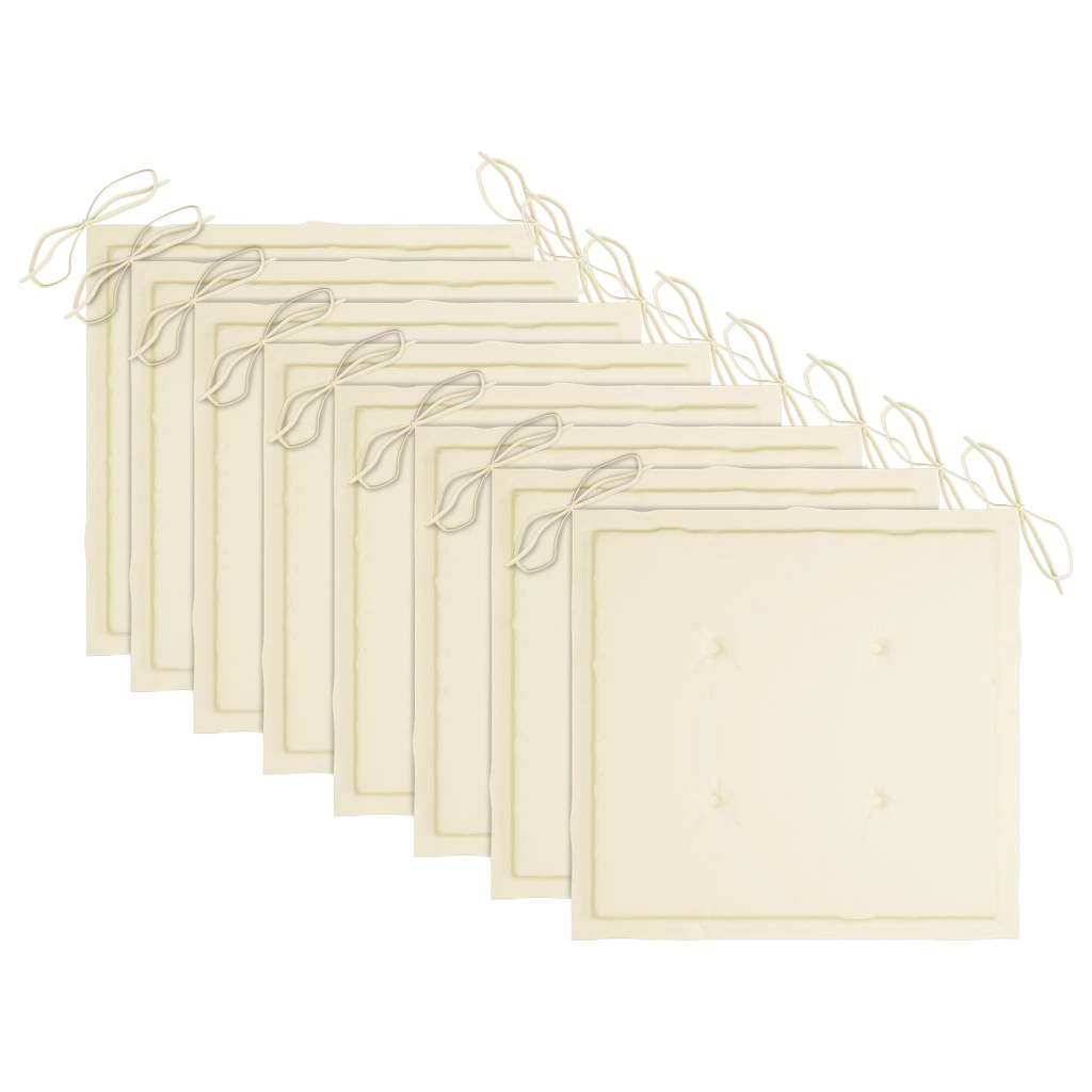 Folding Outdoor Chairs with Cushions 8 pcs Solid Wood Acacia