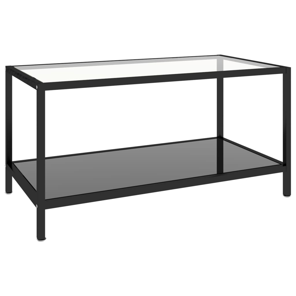 Tea Tables 2 pcs Tempered Glass Black