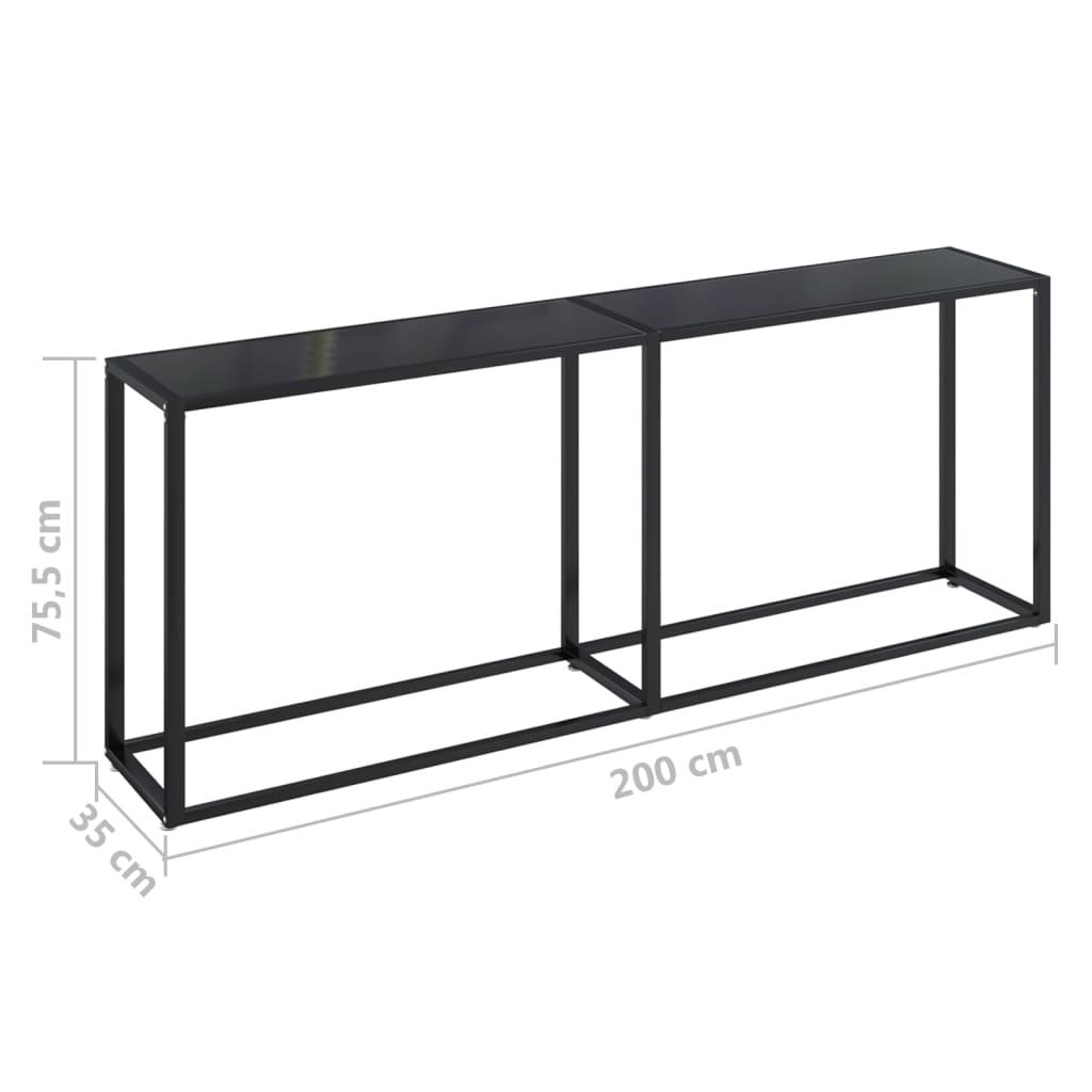 Console Table Black 200x35x75.5cm Tempered Glass