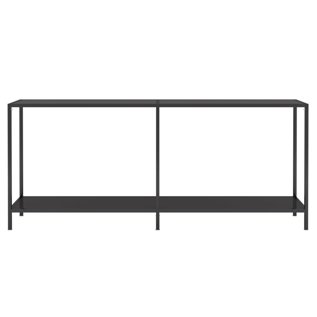 Console Table Black 180x35x75.5 cm Tempered Glass