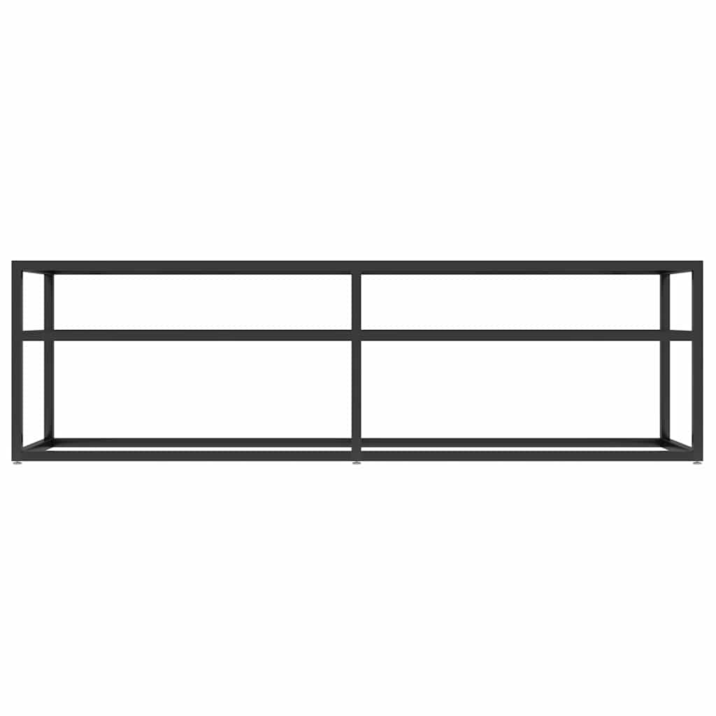 TV Cabinet Black Marble 140x40x40.5 cm Tempered Glass