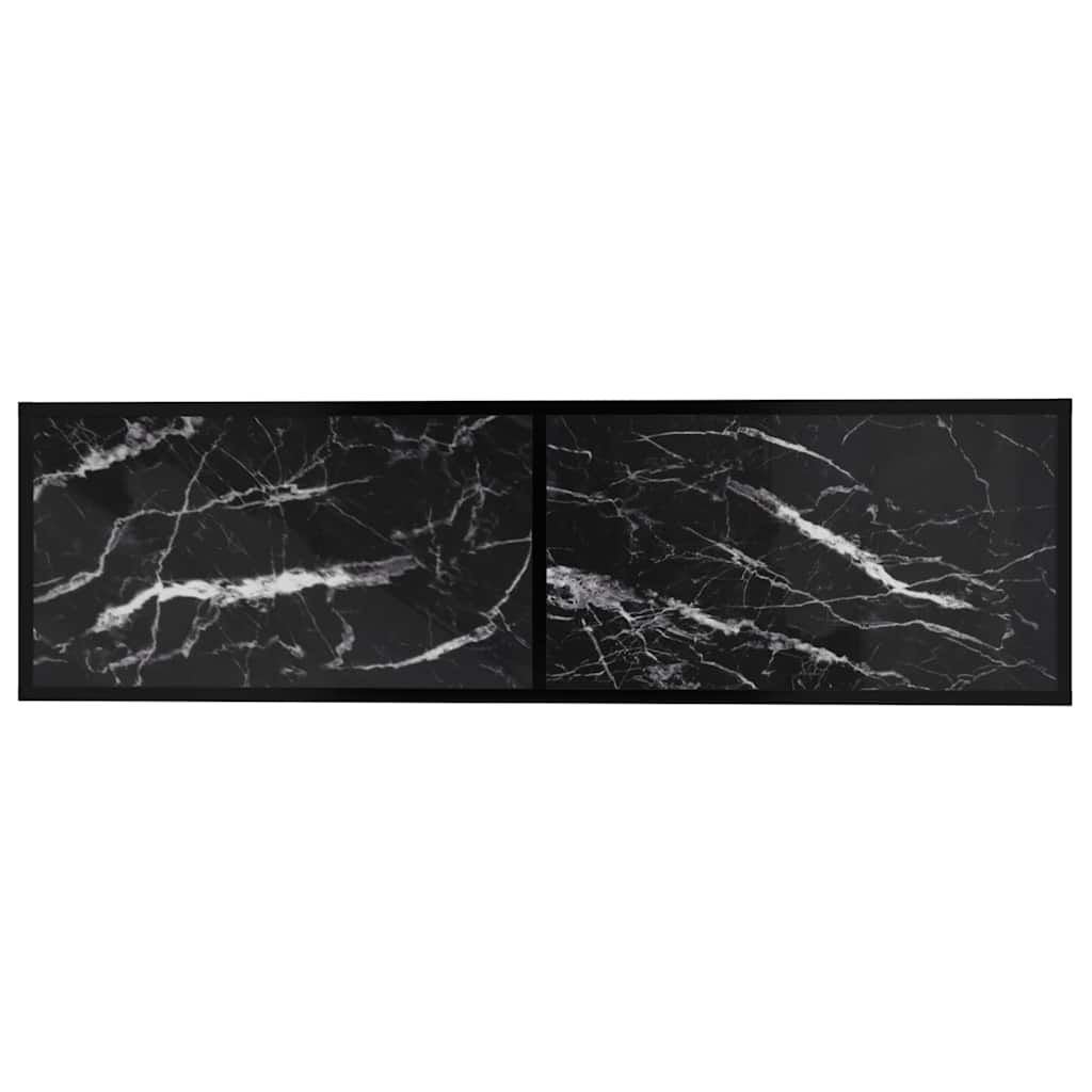 TV Cabinet Black Marble 140x40x40.5 cm Tempered Glass