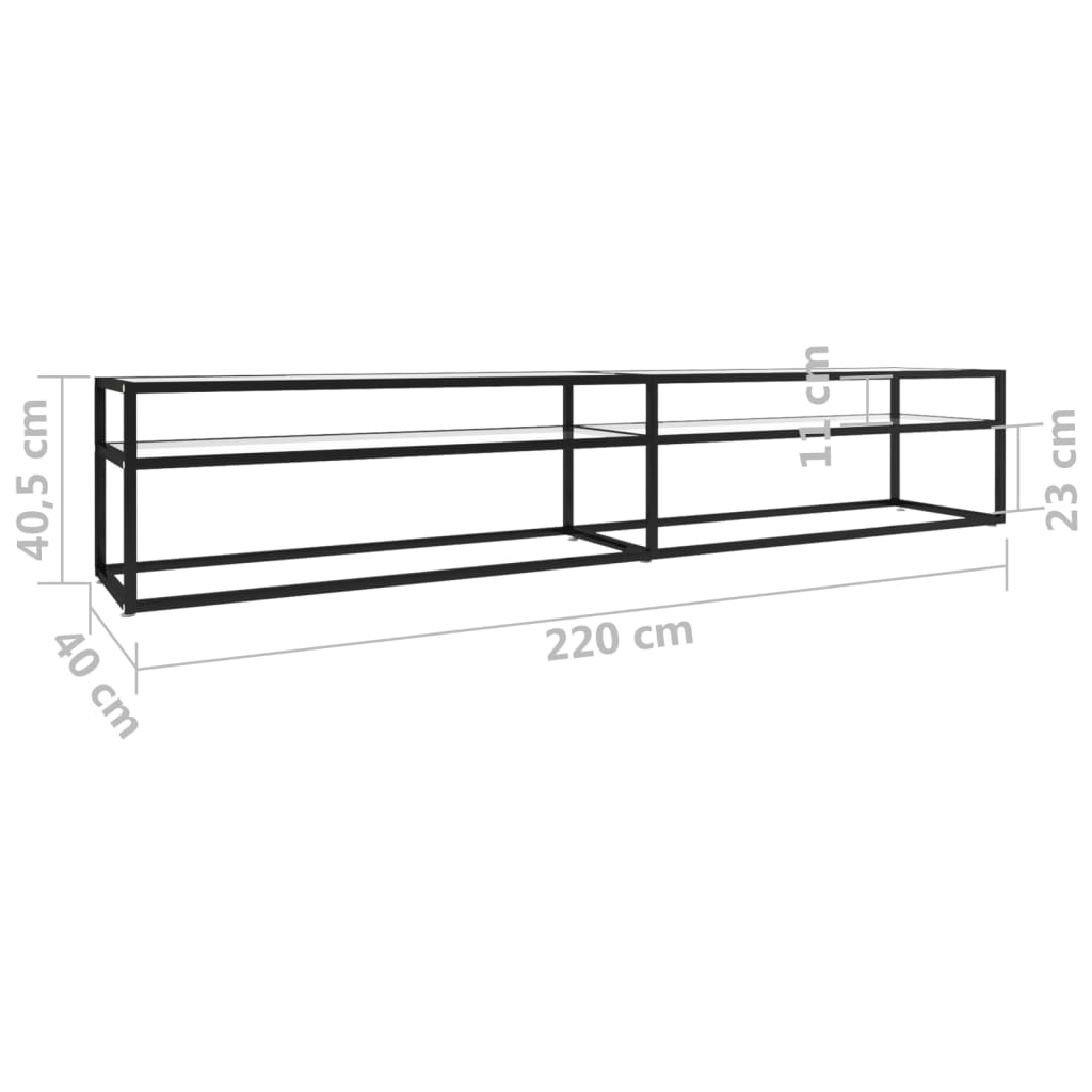 TV Cabinet Transparent 220x40x40.5 cm Tempered Glass