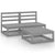 3 Piece Garden Lounge Set Grey Solid Wood Pine