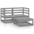 3 Piece Garden Lounge Set Grey Solid Pinewood
