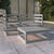 3 Piece Garden Lounge Set Grey Solid Pinewood