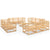 13 Piece Garden Lounge Set Solid Pinewood