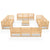 13 Piece Garden Lounge Set Solid Pinewood