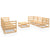 7 Piece Garden Lounge Set Solid Pinewood