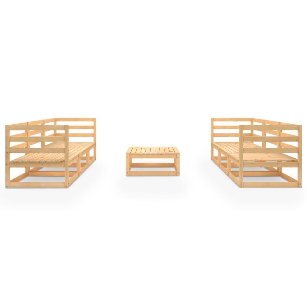 7 Piece Garden Lounge Set Solid Pinewood