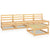5 Piece Garden Lounge Set Solid Pinewood