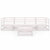 5 Piece Garden Lounge Set White Solid Pinewood