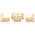 5 Piece Garden Lounge Set Solid Pinewood